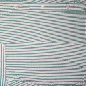 L.L. Bean Teal and White Striped Button-Down Shirt